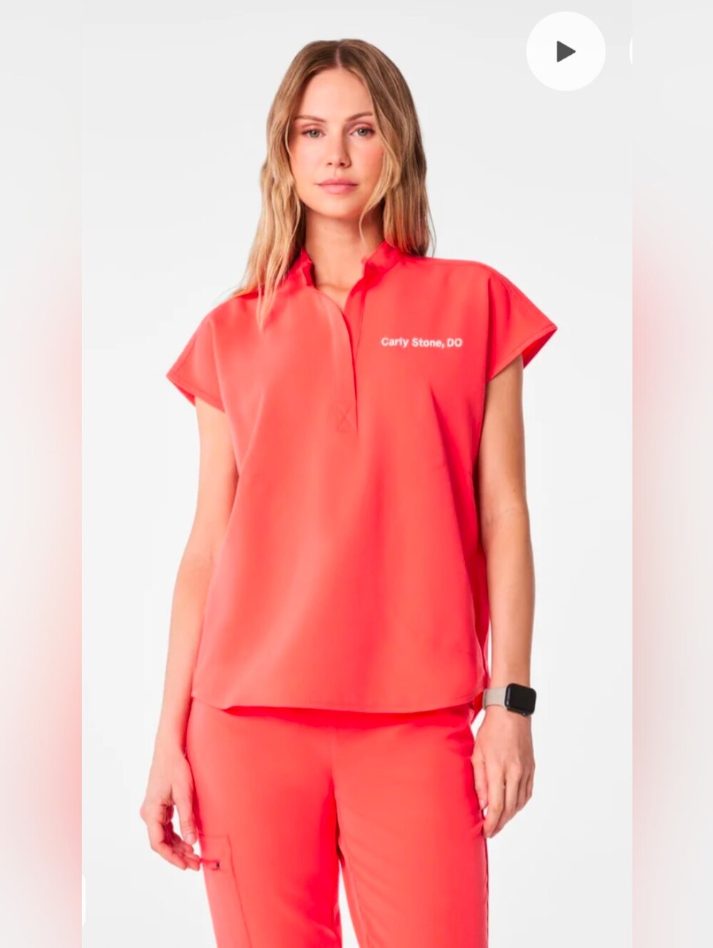 Figs Rafaela Oversized Technical Collection Short Sleeve Scrub Top
